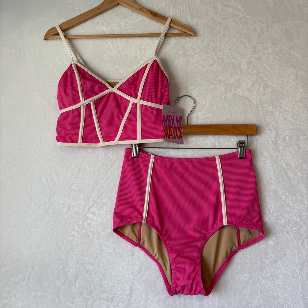 Kortni Jeane Pink and Cream Bikini Set